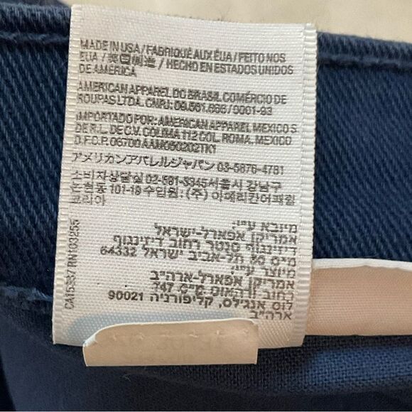 American Apparel Y2K Blue Cotton Denim High Waisted Cuffed Shorts Size 30/31 - Picture 11 of 11